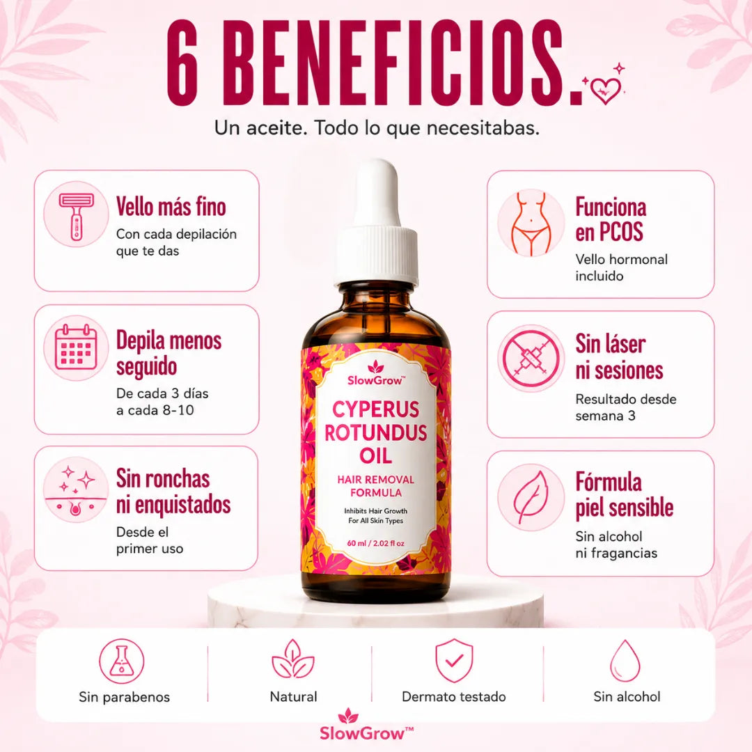 SlowGrow™ — Aceite Para Reducir el Vello