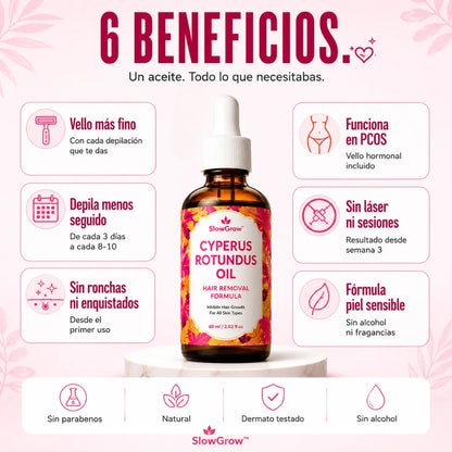 SlowGrow™ — Aceite Para Reducir el Vello