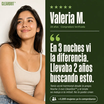 ClearDot™ — Borra el Brote Mientras. Piel Limpia en 24 Horas